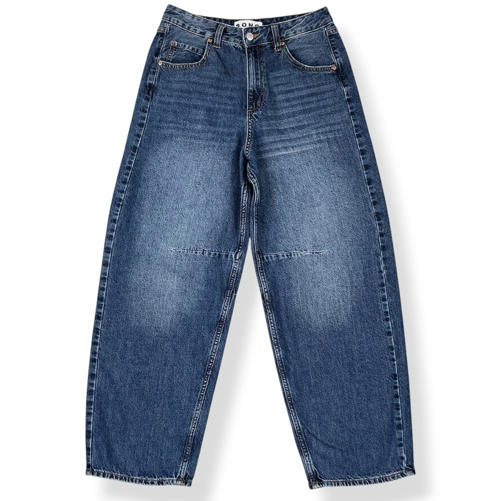 SONG Jeans Women 7/28 (ACTUAL 28x28) Blue Barrel Denim High Rise